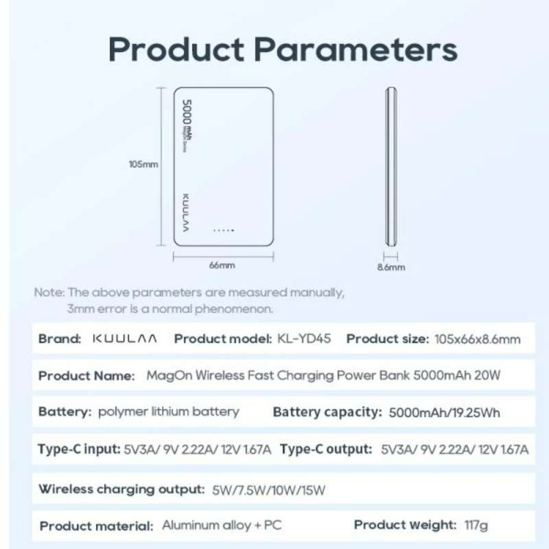 پاوربانک بیسیم KUULAA مدل KY-YD67 Glass ظرفیت 5000mAh image gallery