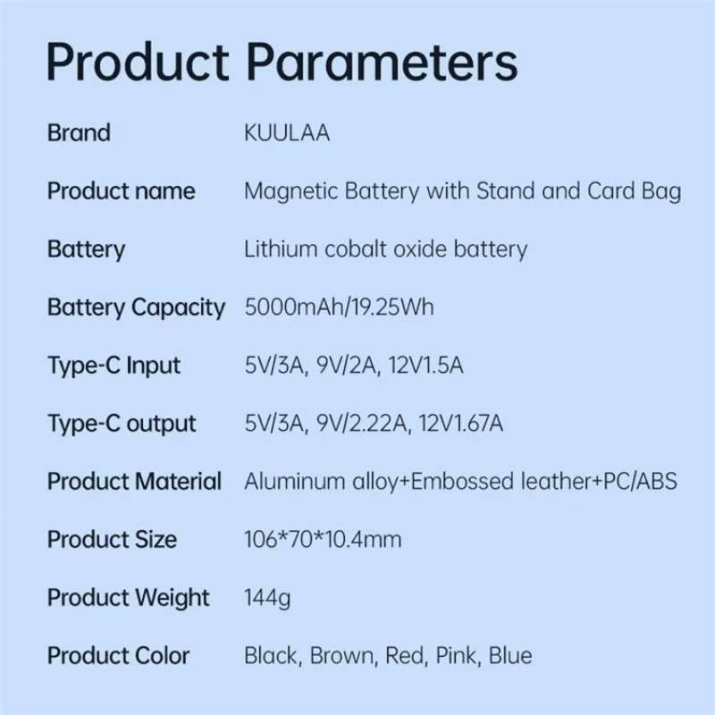 پاوربانک بی‌سیم KUULAA مدل KY-YD59 Glass ظرفیت 5000mAh image gallery
