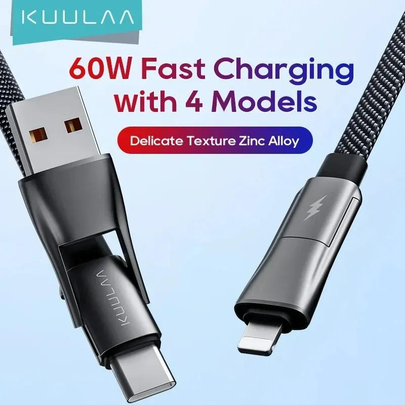 کابل تبدیل Type-C و USB به Type-C و لایتنینگ  kuulla مدل KL-X73 طول 2 متر image gallery