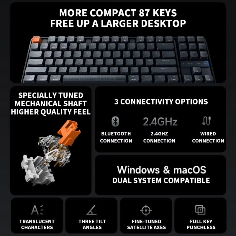 کیبورد مکانیکال شیائومی مدل JXJP02MW Wired Mechanical image gallery