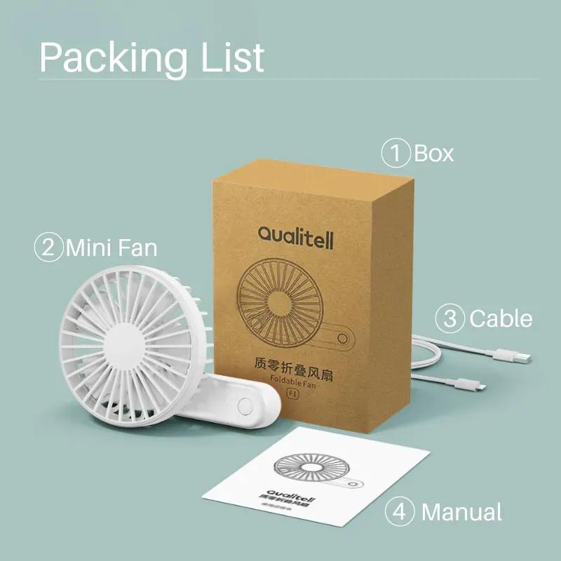 پنکه دستی قابل شارژ مدل Qualitell-F1 image gallery