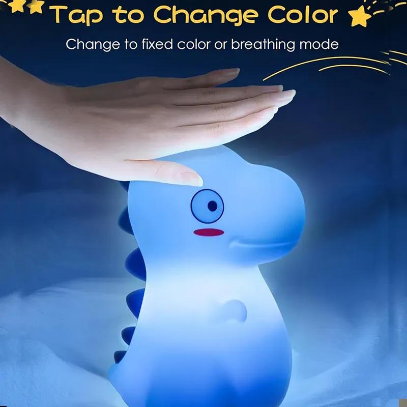 چراغ خواب سیلیکونی لمسی مدل دایناسور کارتونی image gallery