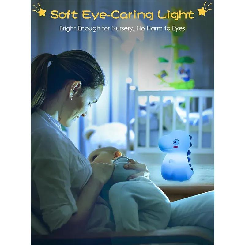 چراغ خواب سیلیکونی لمسی مدل دایناسور کارتونی image gallery