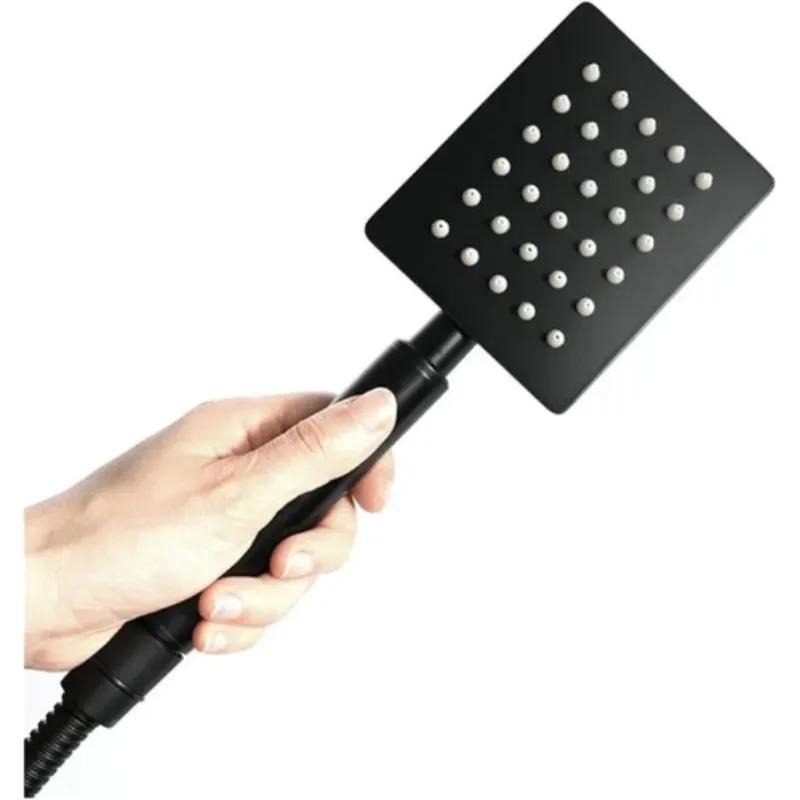 سردوش حمام مدل Flat Steel مجموعه دو عددی image gallery