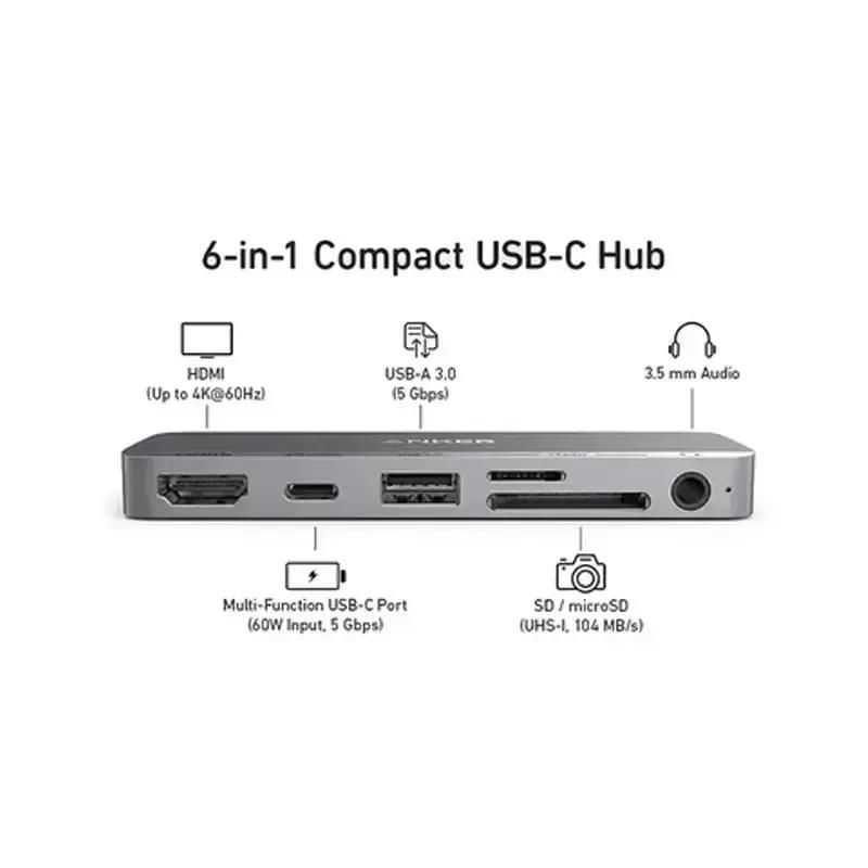 هاب 6 پورت انکر مدل Anker 541 USB-C Hub-A8363 image gallery
