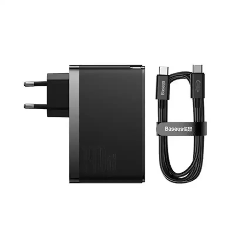 شارژر دیواری سه پورت باسئوس GaN5 Pro 2C+U توان 140 وات (همراه کابل) image gallery
