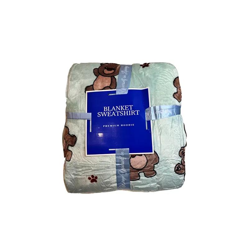 پتو مسافرتی مدل تن پوش طرح Bear سایز 120x170 سانتی متر image gallery