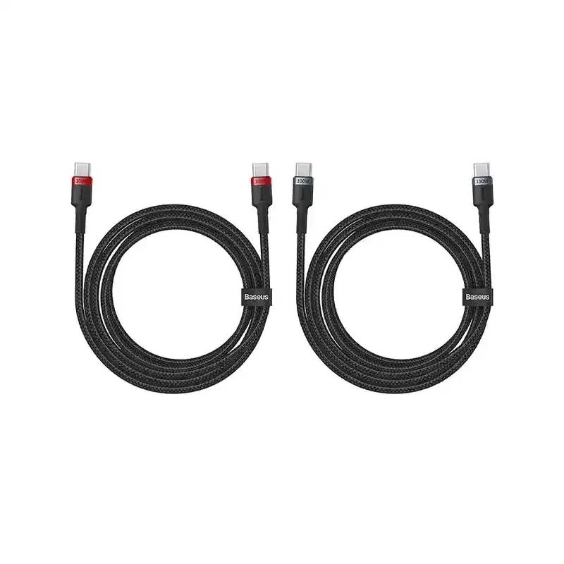 کابل شارژ Type-C to Type-C باسئوس مدل Cafule Series با طول 1 متر 100 وات (2عددی) image gallery
