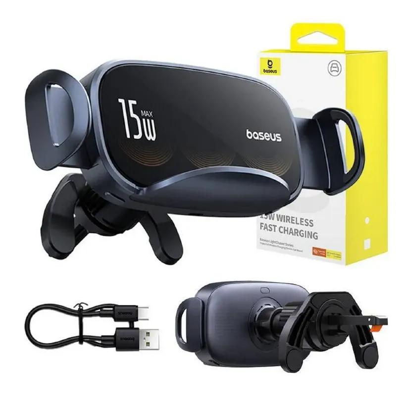 هولدر دریچه کولری و شارژر وایرلس بیسوس مدل 00- BS-CM029 LightChaser Series C40355901111 توان15 وات image gallery