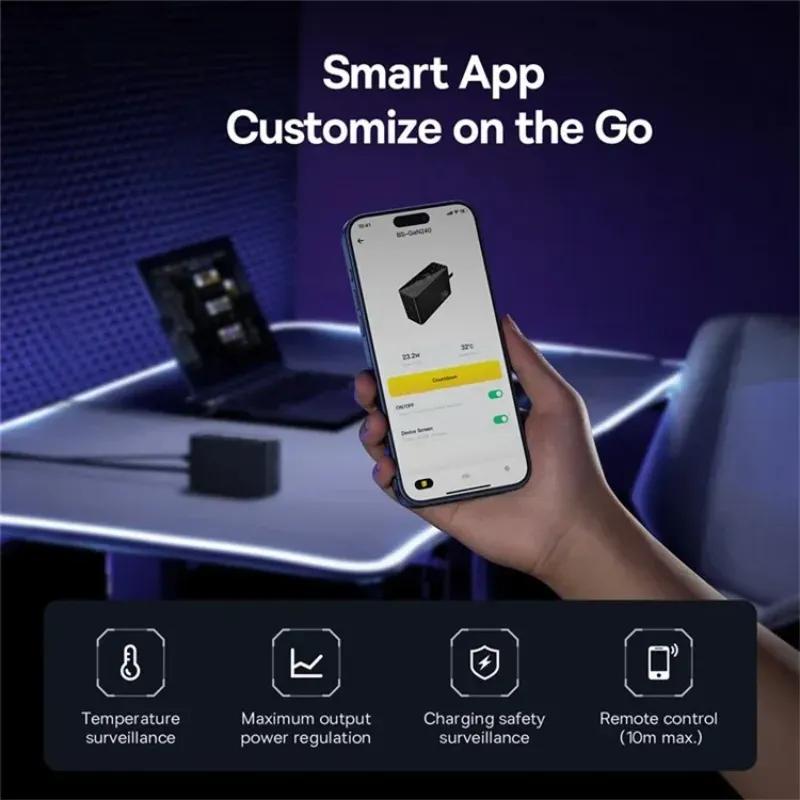 هاب شارژر 5 پورت بیسوس مدل P10163901113 Simultaneous Charging CCGAN240CE توان 240 وات image gallery