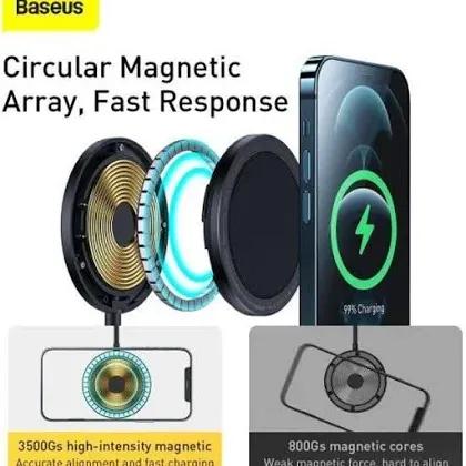 هولدر و شارژر وایرلس رومیزی بیسوس مدل Simple Magnetic CCJJ000001 توان 15 وات برای آیفون 12 به بعد image gallery