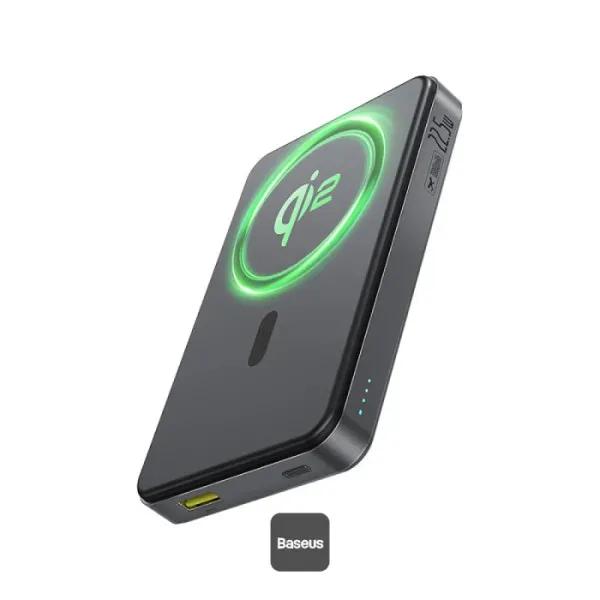 پاوربانک وایرلس 10000 مگنتی باسئوس مدل Airpow 2 Qi2 Magnetic P10080000123-00 توان 22.5 وات image gallery