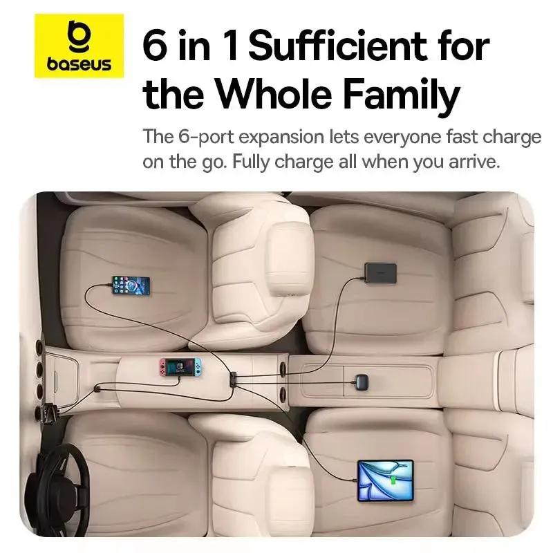 شارژر فندکی باسئوس مدل  BackseatPal L1 C00081100121 دارای 6 پورت و توان 110 وات image gallery