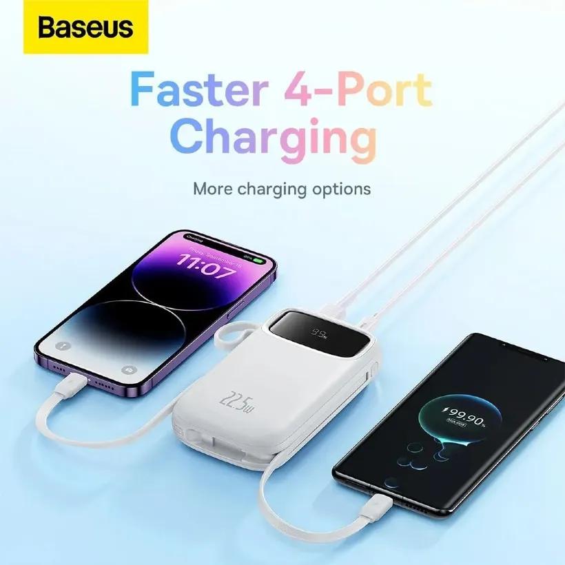 پاوربانک 20000 باسئوس مدل QPow 2 P10055009113-00 توان 30 وات با کابل متصل image gallery