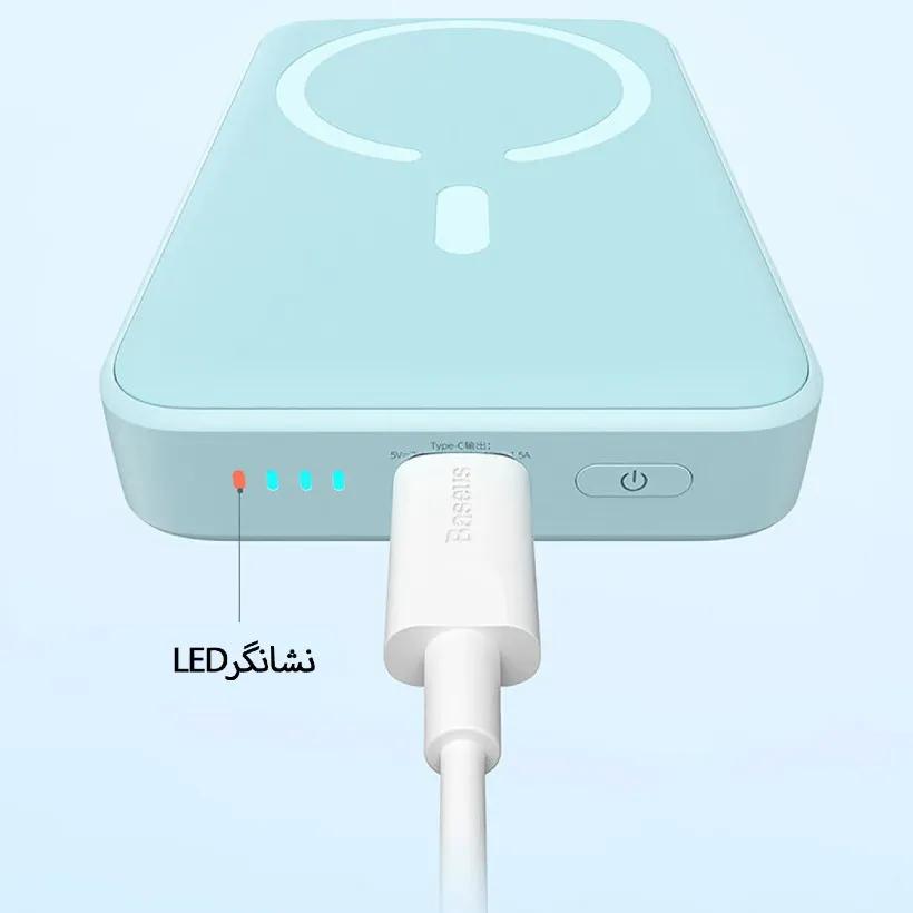 پاوربانک وایرلس 10000 مگنتی باسئوس مدل PPCX030002 توان 20 وات image gallery