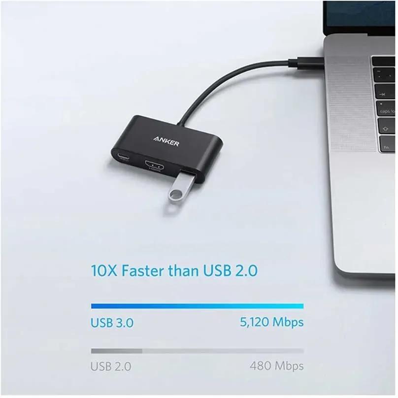 هاب 3 پورت تایپ سی انکر مدل PowerExpand 3 IN 1 Multi-Function HUB image gallery
