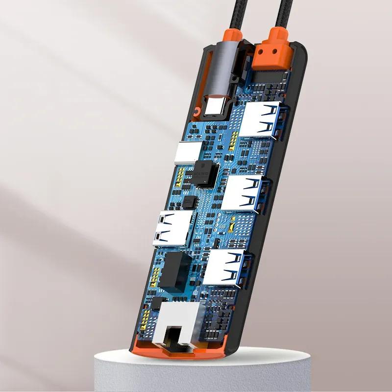 هاب 6 پورت تایپ سی الدینیو مدل 6in1 Type-c Hub Adapter DS-26U توان 100 وات image gallery