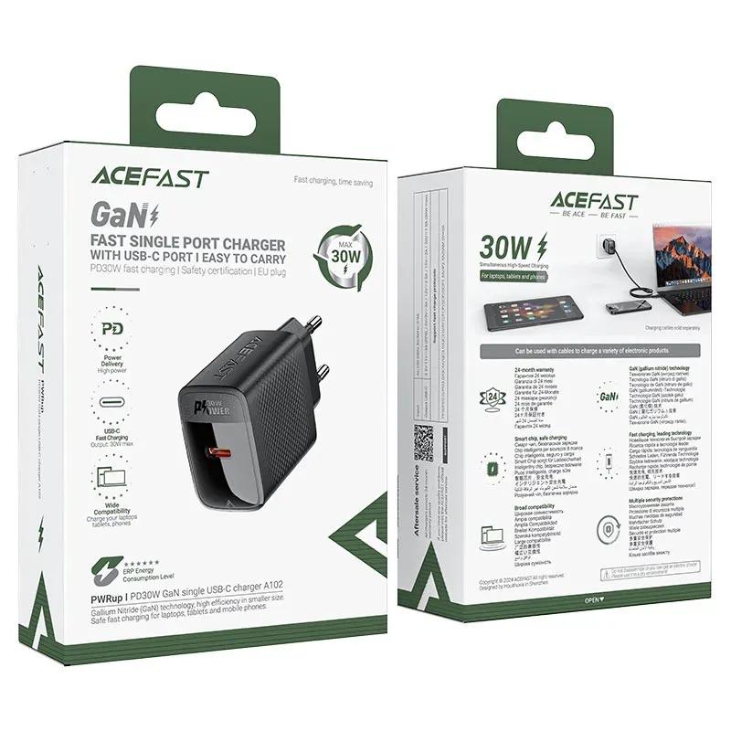 شارژر دیواری ایس فست مدل A102 PD30W GaN Fast Charger توان 30 وات image gallery