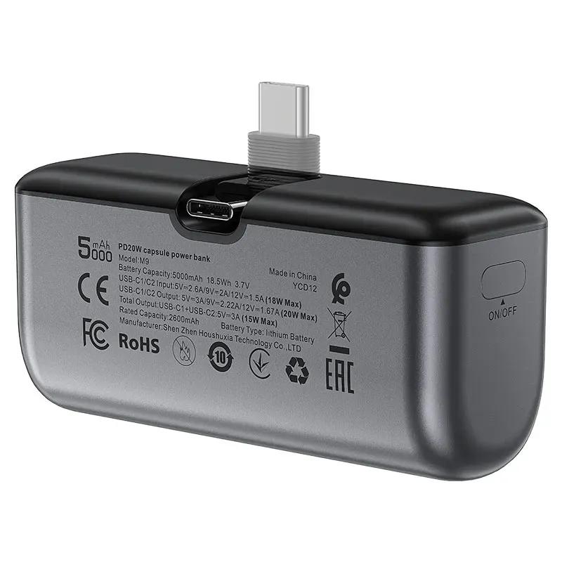 پاوربانک 5000 ایس فست مدل M9 توان 20 وات همراه با کانکتور تایپ سی image gallery