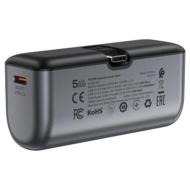 پاوربانک 5000 ایس فست مدل M9 توان 20 وات همراه با کانکتور تایپ سی image gallery