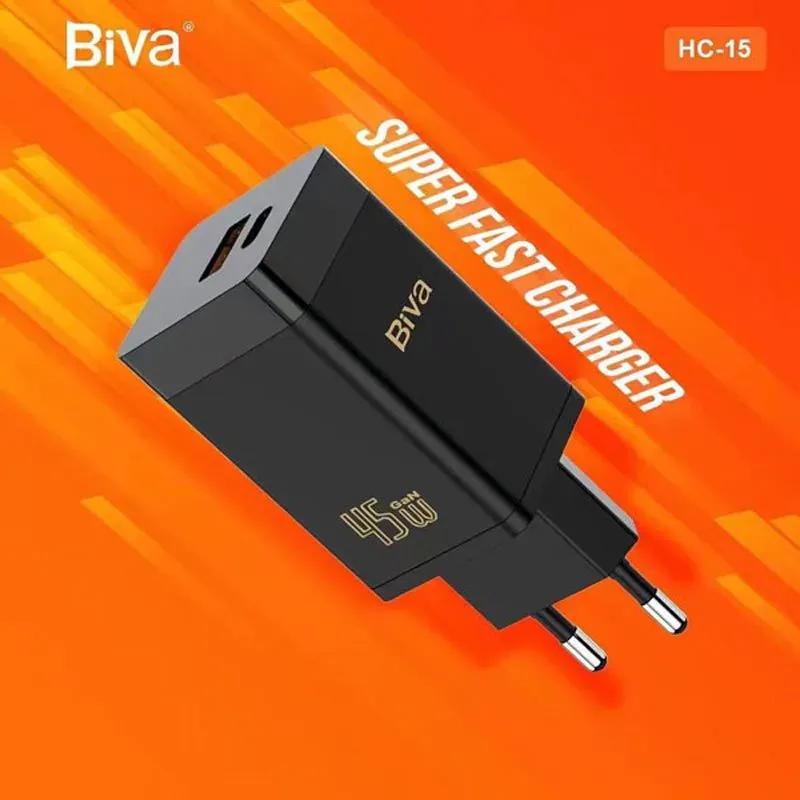 شارژر دیواری بیوا مدل HC-15 GaN توان 45 وات به همراه کابل image gallery