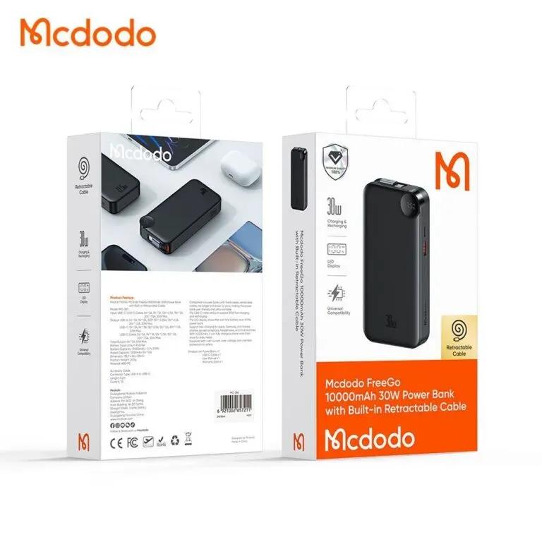 پاوربانک 10000 مک دودو  مدل Freego MC-3870 توان 30 وات همراه با کابل متصل image gallery