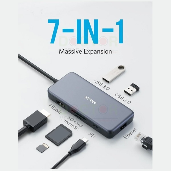 هاب 7 پورت انکر مدل  USB- C Hub 7 in 1-A8346 image gallery