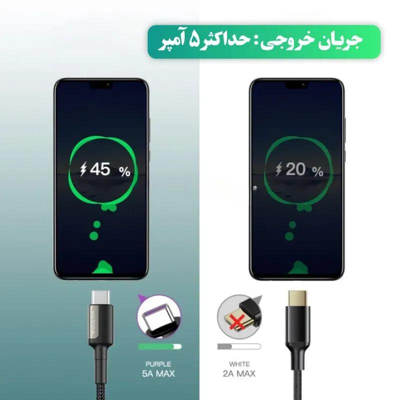 کابل تبدیل USB-A به usb-C کولا مدل KL-X12 طول 1 متر ۲۵ وات image gallery