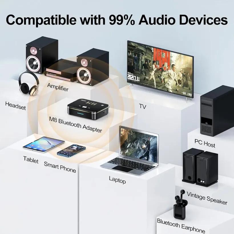 آداپتور فرستنده و گیرنده بلوتوث مدل KL-M8 image gallery