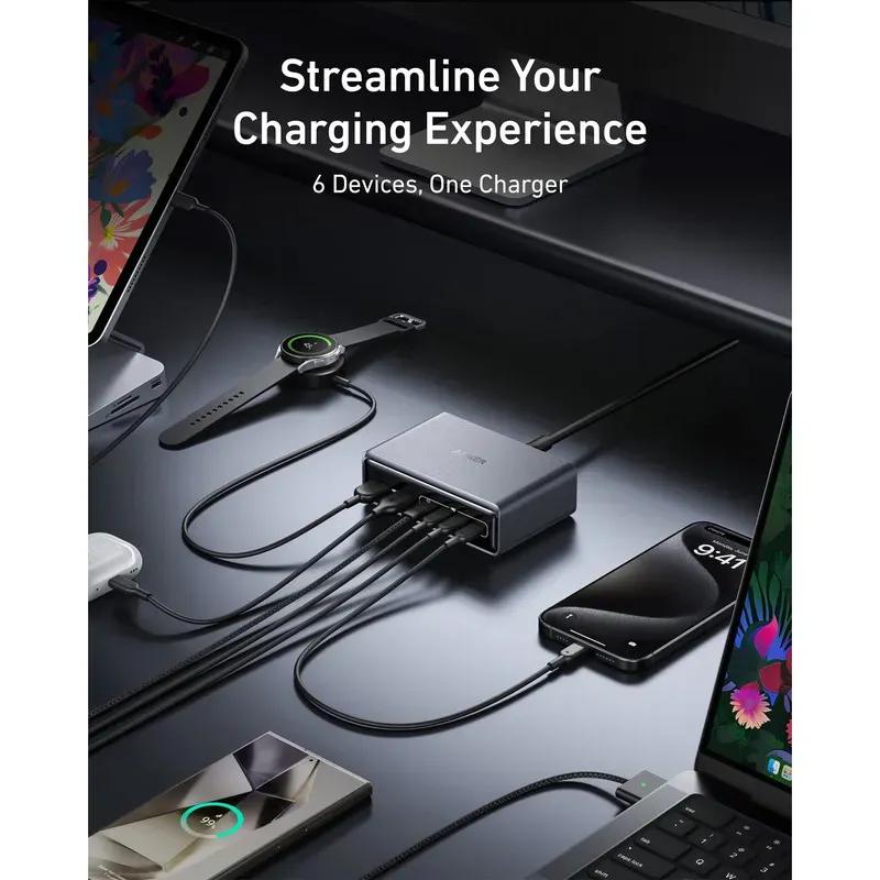 شارژ رومیزی 6 پورت انکر مدل A2683 توان 200 وات image gallery