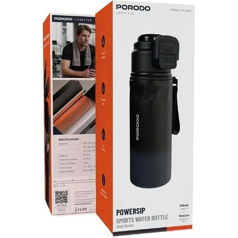 فلاسک پرودو مدل Porodo Lifestyle Powersip PDLFSTB25BK ظرفیت 670 میلی لیتر image gallery