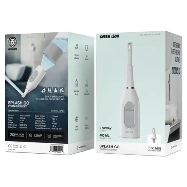 بیده قابل حمل گرین لاین Green Lion Splash Go Portable Bidet GNSPLGOBIDWH image gallery