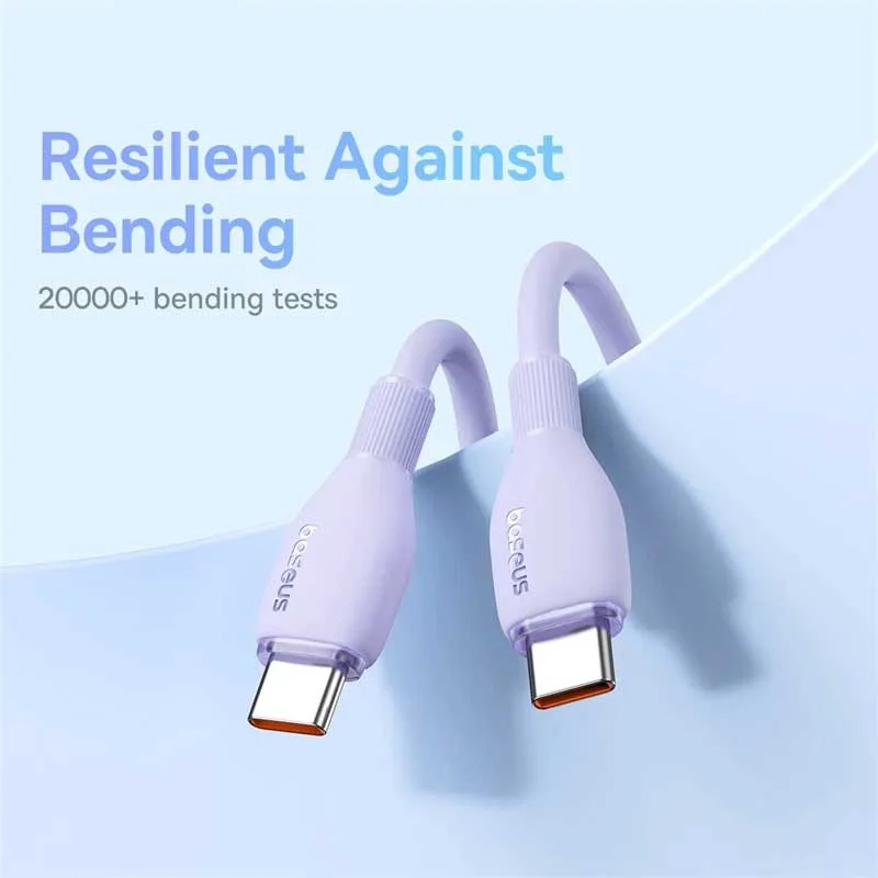 کابل شارژ سریع USB-C به USB-C بیسوس مدل Baseus Pudding 100W طول 1.2m- بنفش image gallery