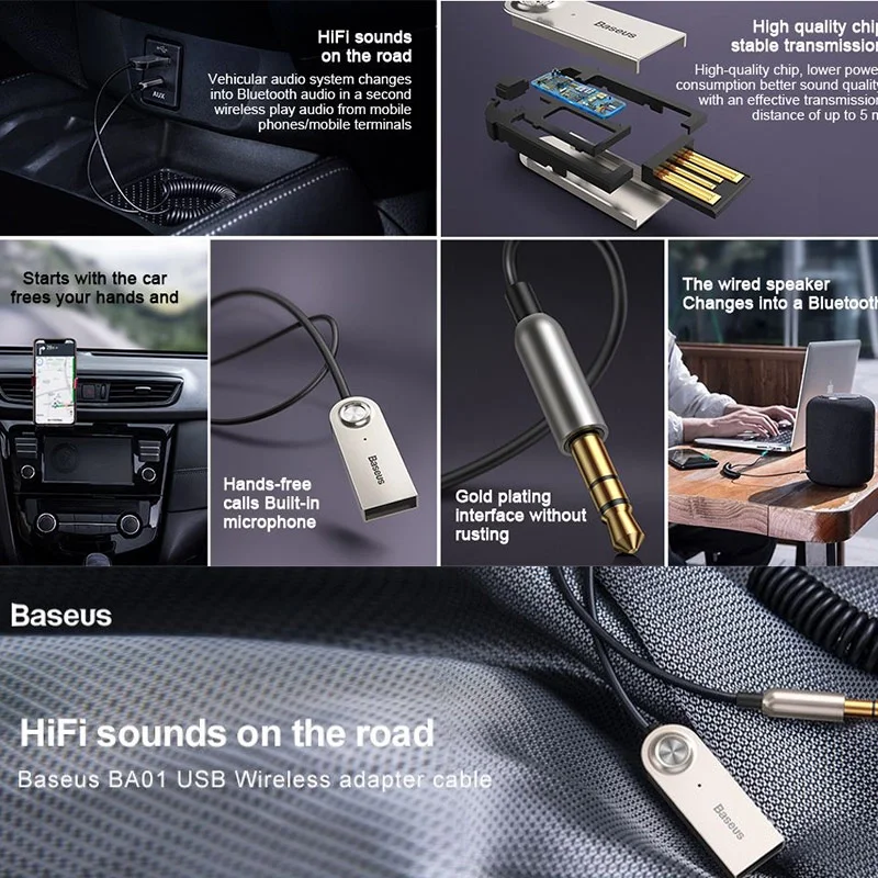 دانگل بلوتوث بیسوس مدل Baseus BA01 USB - مشکی image gallery