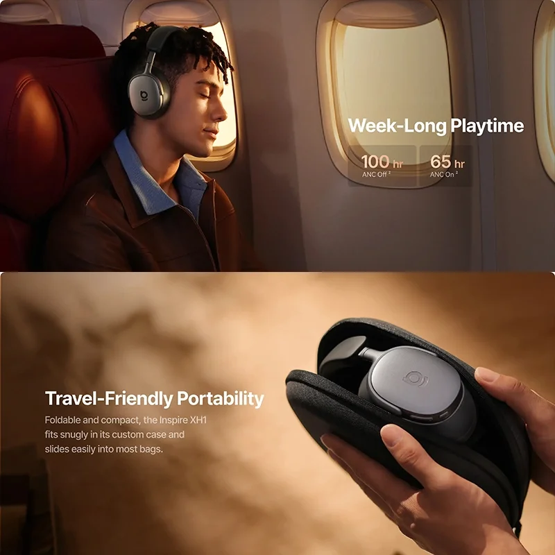 هدفون بلوتوثی بیسوس مدل Baseus Inspire XH1 Noise-Cancelling - مشکی image gallery