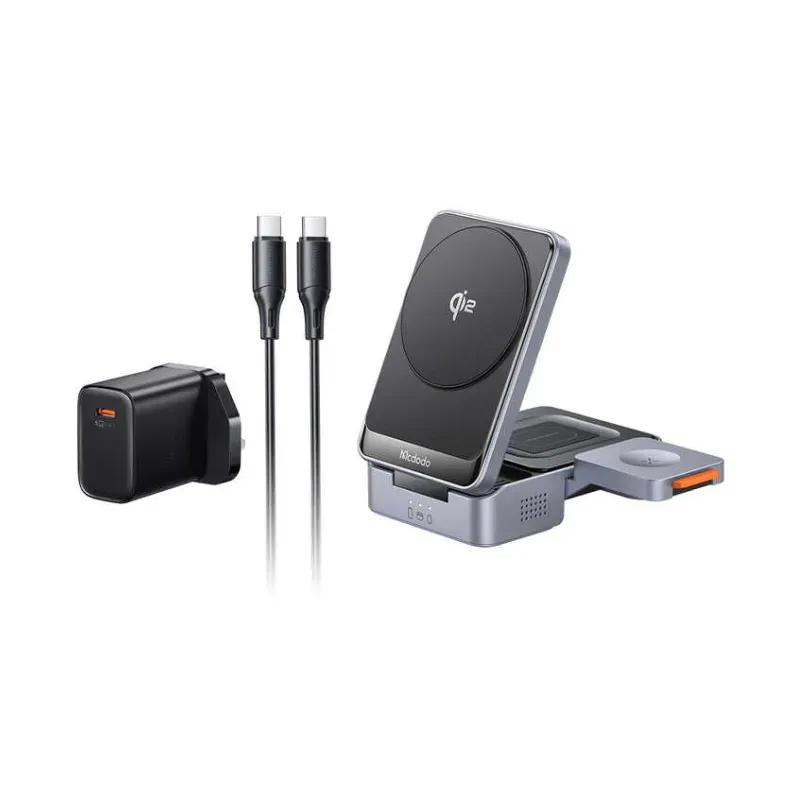 استند و شارژر وایرلس چندکاره مگنتی مک دودو مدل CH-5192 Qi2 15W