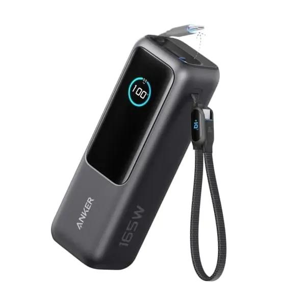 پاوربانک 25000 انکر مدل A1695 Zolo Power Bank توان 165 وات همراه با کابل متصل