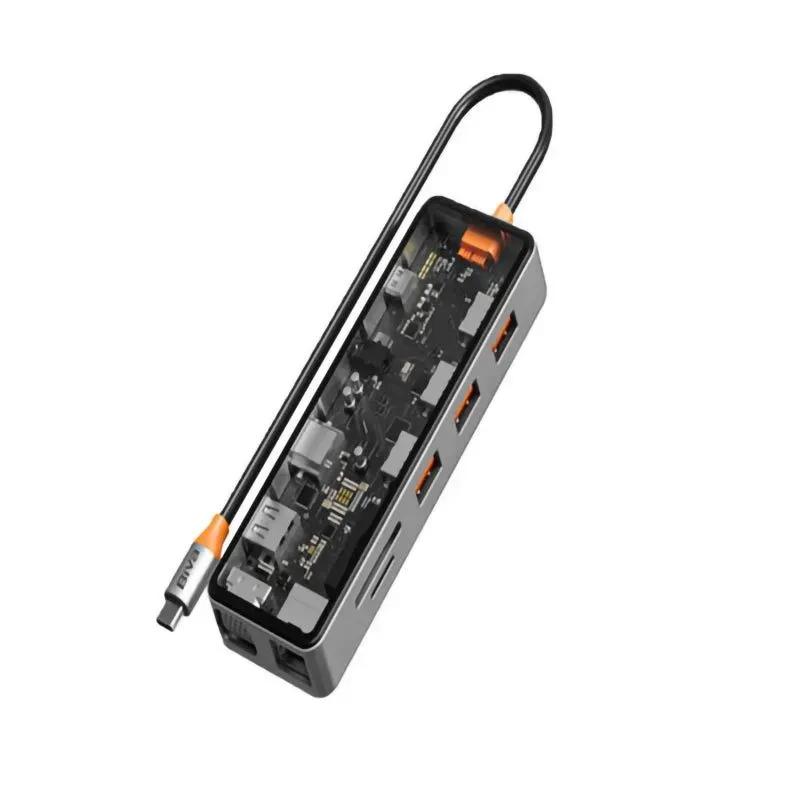 هاب 11 پورت تایپ سی بیوا مدل HUB-04 Type-C 11 in 1 Docking Station
