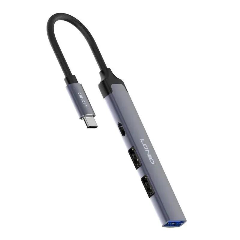 هاب 4 پورت تایپ سی الدینیو مدل DS-34C