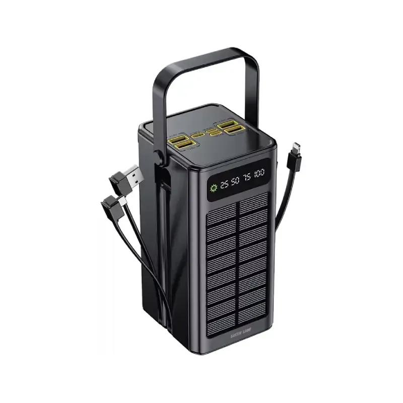 پاوربانک خورشیدی 60000 گرین لاین مدل Solar X GLPX50 GNSOL50PB60BK توان 22.5 وات و کابل متصل