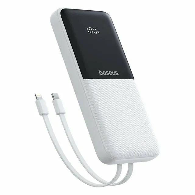 پاوربانک 20000 باسئوس مدل Lipow Dual-Cable P10079102123-00 توان 22.5 وات با 2 کابل متصل