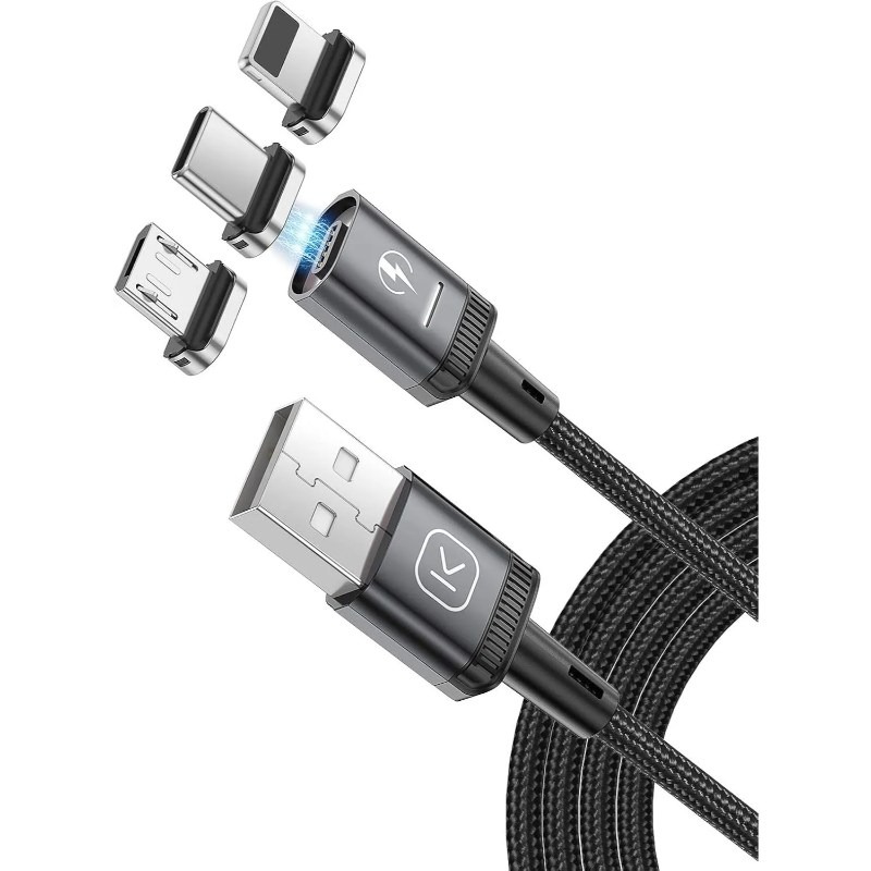 کابل شارژ مغناطیسی 3 در 1 کولا مدل KL-X25 طول ۱ متر توان ۱۸ وات