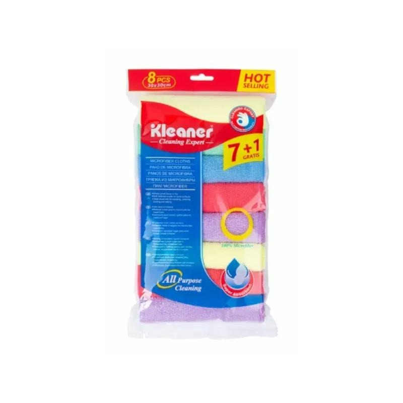 دستمال میکروفایبر کلینر مدل Kleaner GSG006 مجموعه ۸ عددی