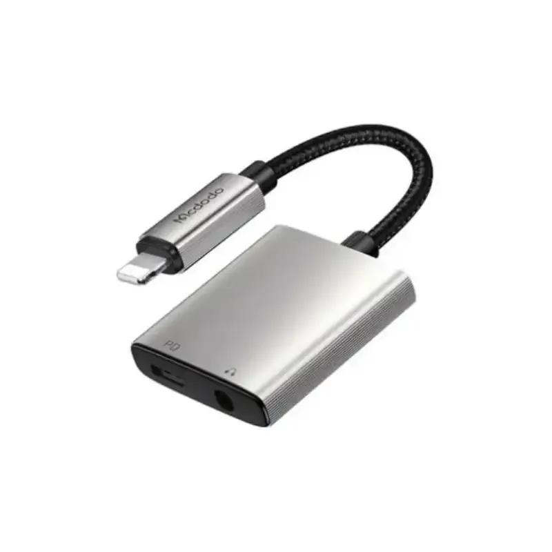 کابل تبدیل لایتنینگ مک دودو مدل Mcdodo CA-5540 Audio Adapter توان 2.4 آمپر قابلیت اتصال همزمان هندزفری و شارژر