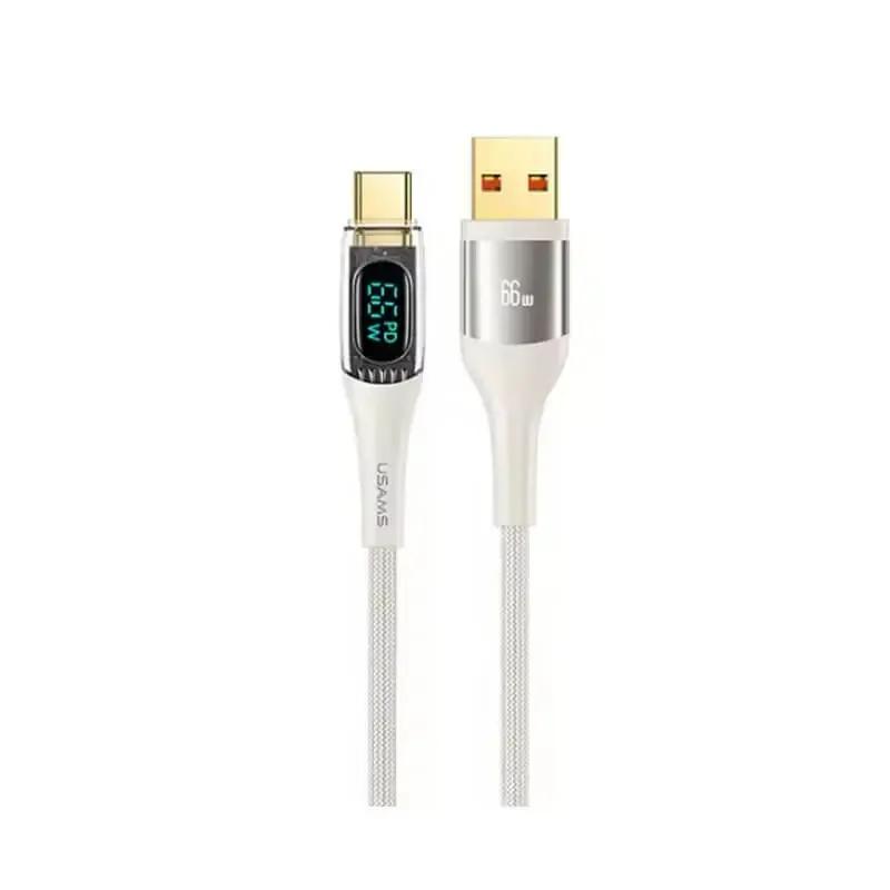 کابل شارژ USB to Type-C یوسمز مدل Usams US-SJ592 با طول 1.2 متر توان 66 وات