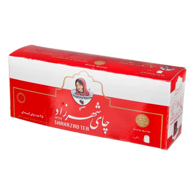 چای سیاه کیسه ای ساده شهرزاد بسته 25 عددی (کارتن 24 بسته‌ای)