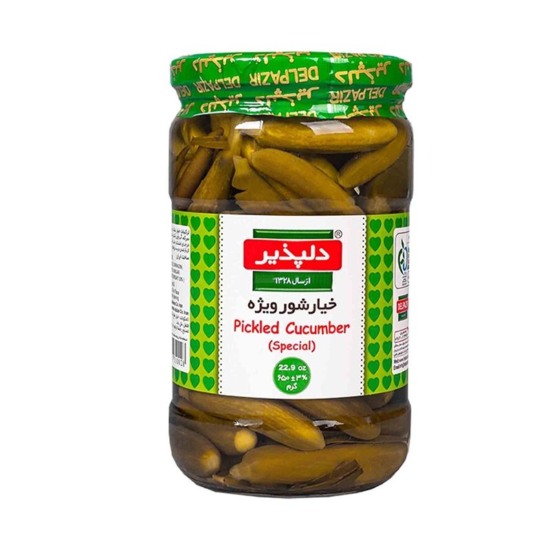 خیارشور ویژه دلپذیر وزن 650 گرمی (بسته 12 عددی)