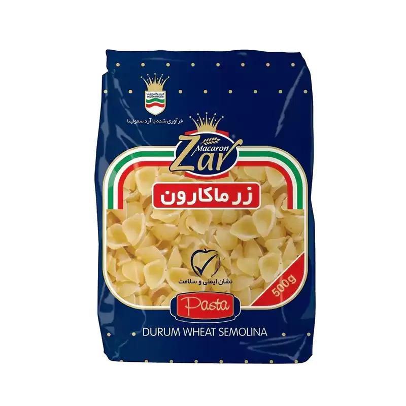 ماکارونی مدل شلز زرماکارون وزن 500 گرمی (کارتن 20 بسته‌ای)