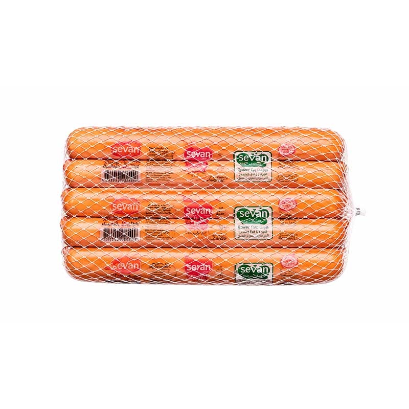 سوسیس هات داگ 60 درصد سوان وزن ۵۰۰ گرم (بسته بندی توری)