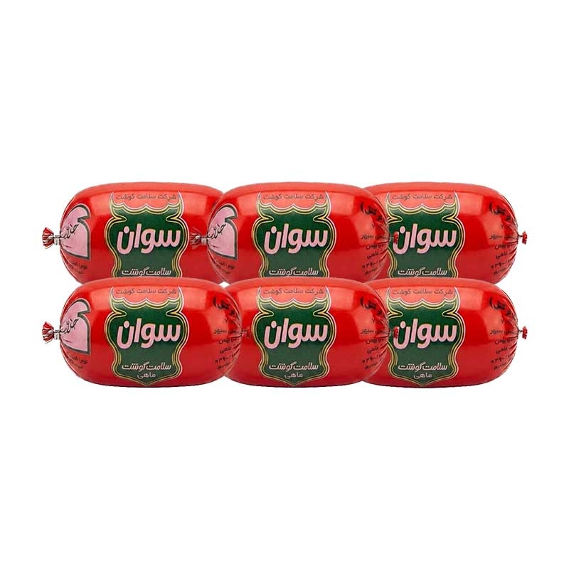 سوسیس کوکتل 60 درصد سوان وزن 1 کیلوگرم (بسته بندی توری)
